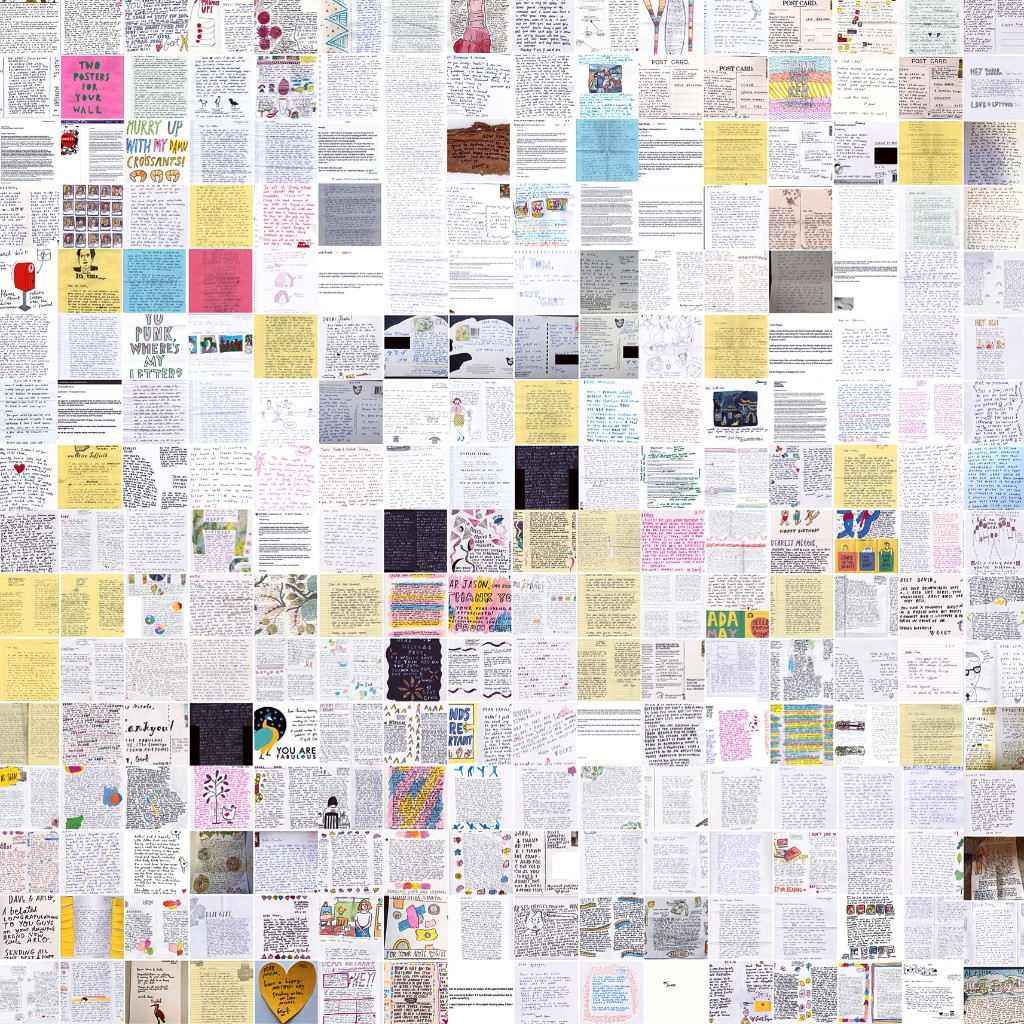 260 letters, mixed media